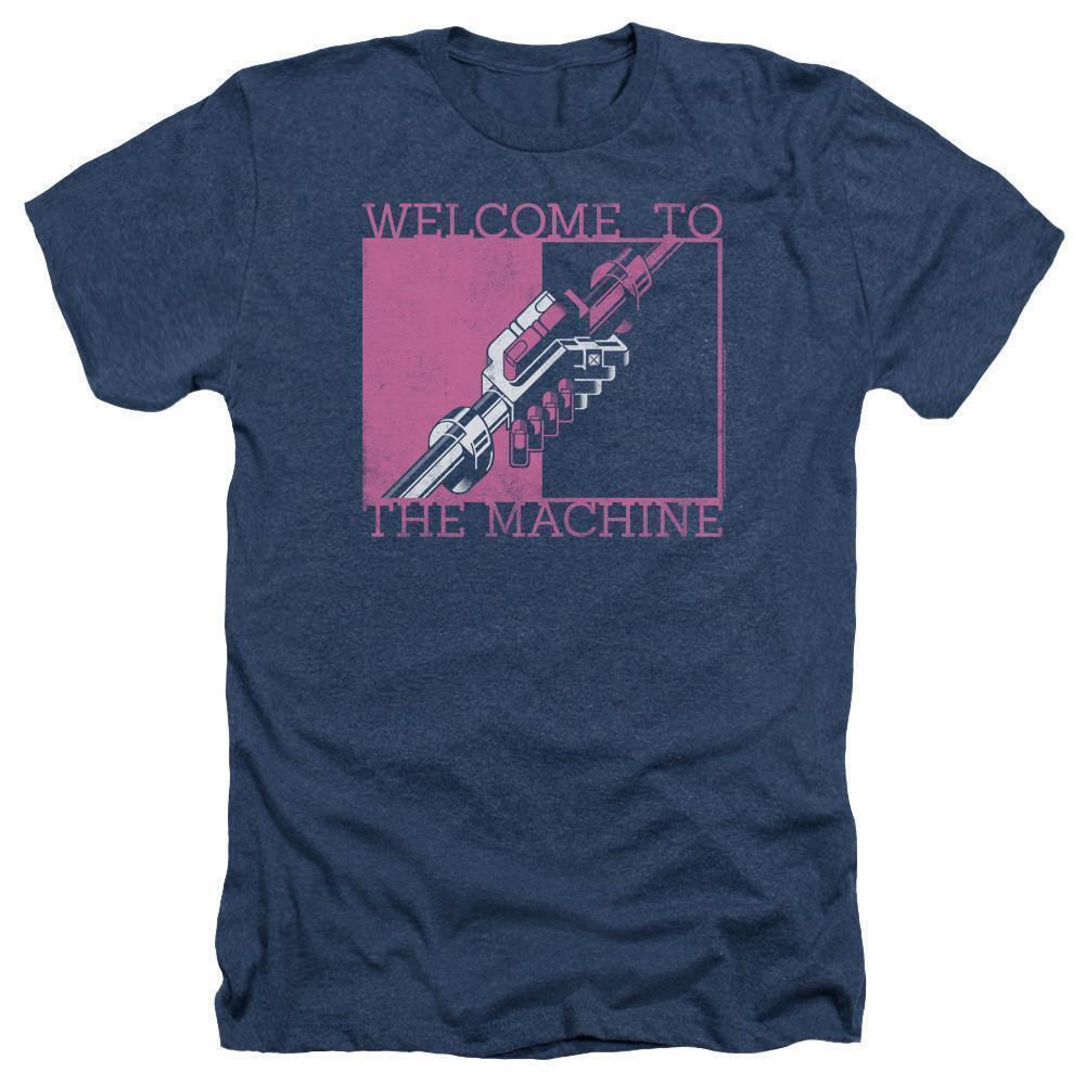 Floyd Welcome To The Machine Adult Heather T Shirt Navy